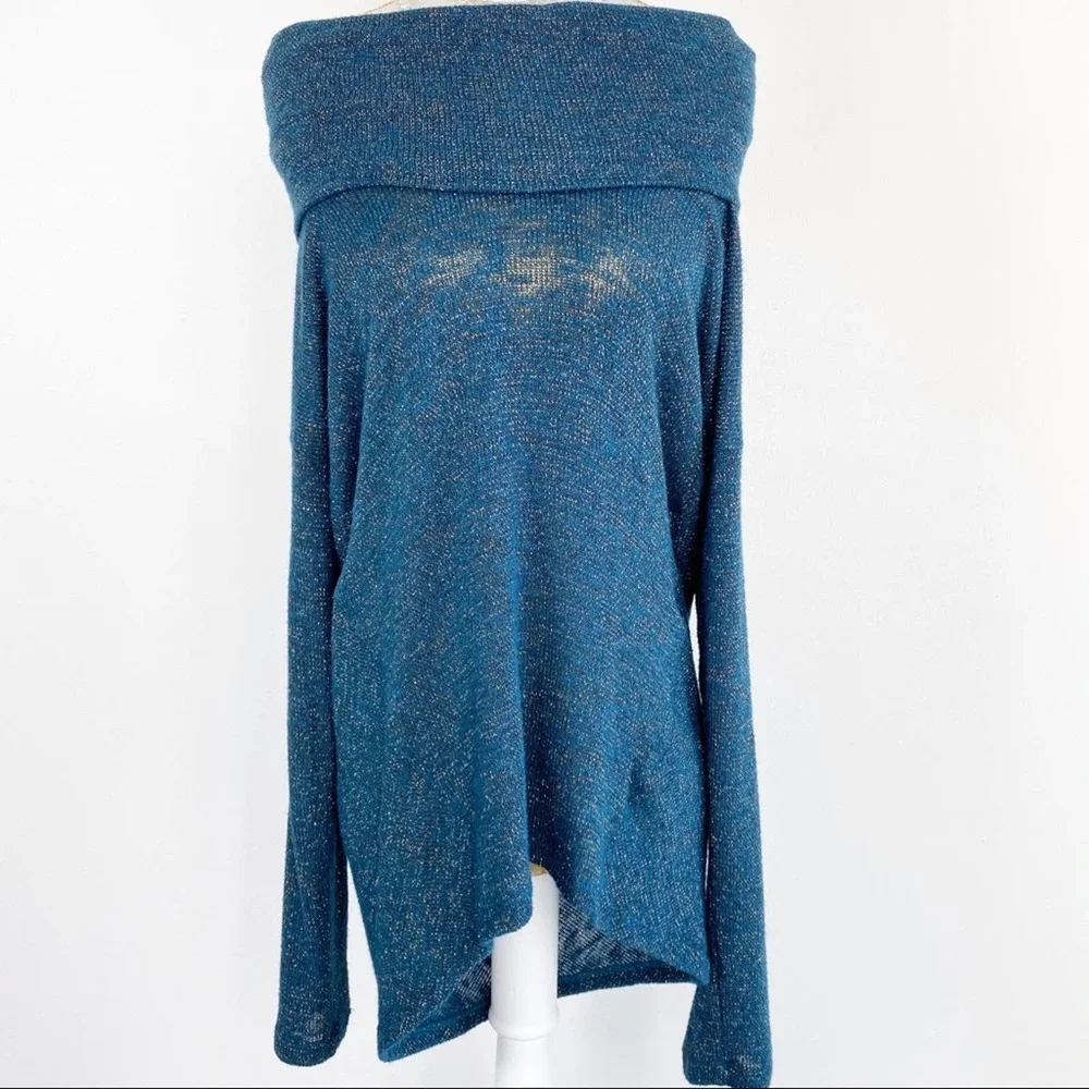 Ella Moss sweater pullover green and gold Size S